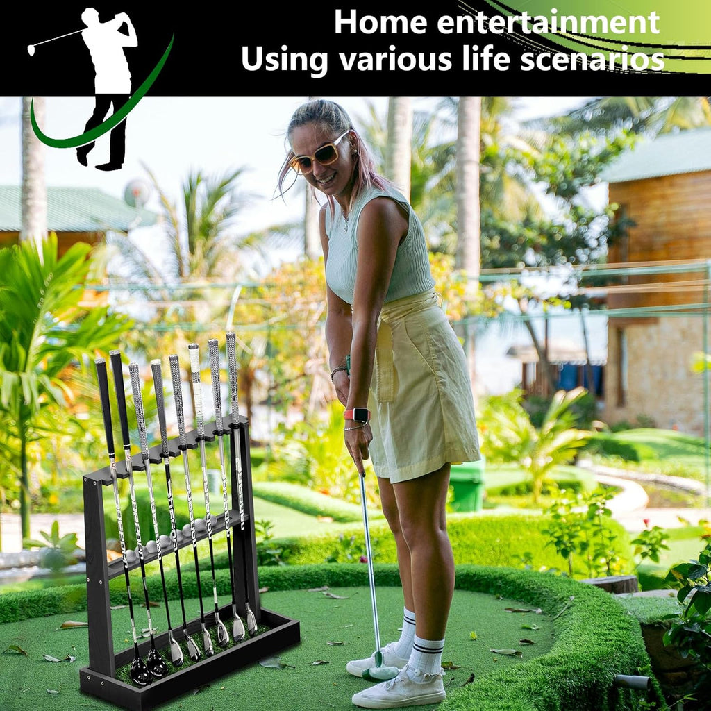 Golf Club Holder Stand,Wooden Golf Club Rack -Indoor Display Rack,Golf Club Orga
