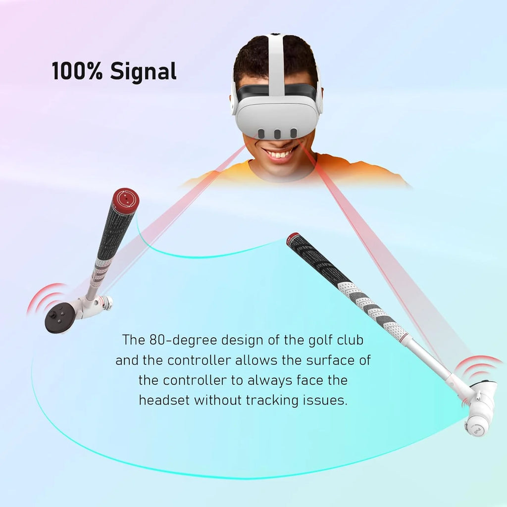 VR Golf Club Attachment Compatible with Meta/Oculus Quest 3，Golf Club Handle Accessory for Golf +/Golf plus (Only for Right Controller)