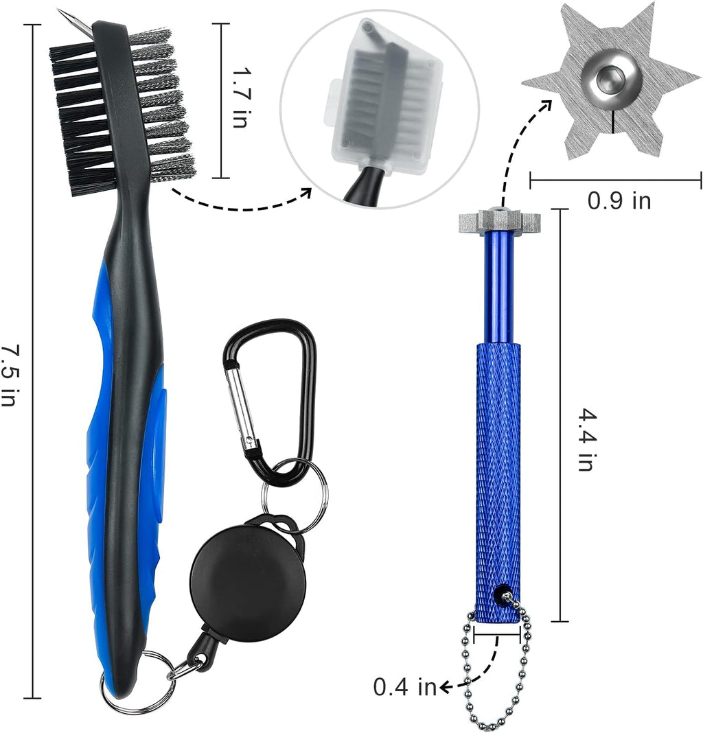 Golf Club Cleaner,Golf Towel,Golf Club Brush,Golf Club Groove Sharpener and Divot Repair Tool with Golf Pouch Bag,Golf Accessories for Men,Golf Ball Cleaner