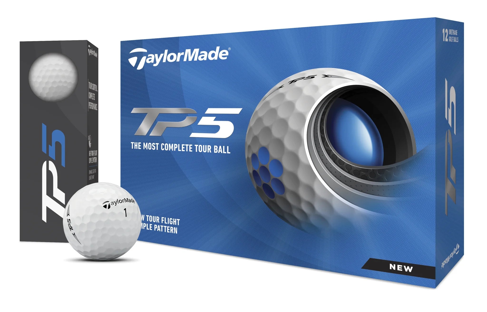 Golf Company 2021 TP5 Adult Tour Golf Balls, White Dimple, 1.4 Lb, (12 Pack)