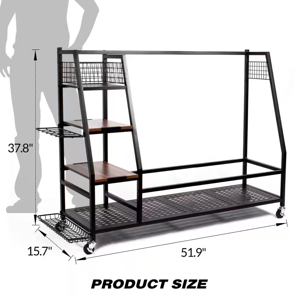 Golf Bags Storage Garage Organizer Golf Bag Rack for 3 Golf Bags and Golf Equipment Accessories Golf Club Storage Stand