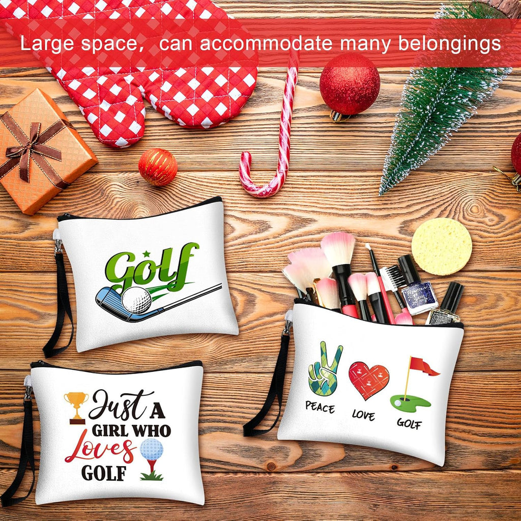 24 Pcs Golf Gift Bag Golf Cosmetic Bags Golf Accessories for Women Men Inspirational Golf Pouch Zipper Golf Toiletry Organizer Golf Wristlet Wallet for Golf Player Golf Lovers Gift,12 Style