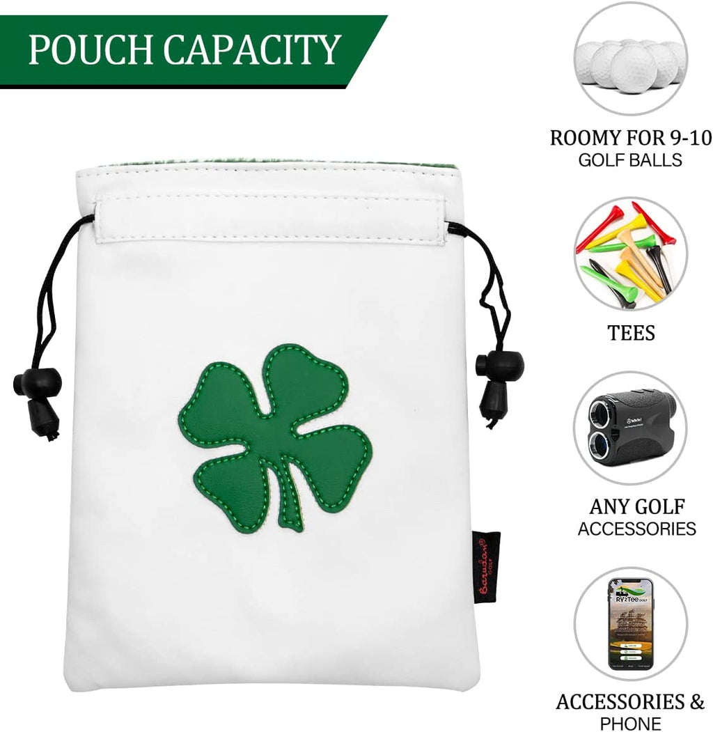 Leather Golf Tee Pouch with Drawstrings - Valuables Bag for Men & Women