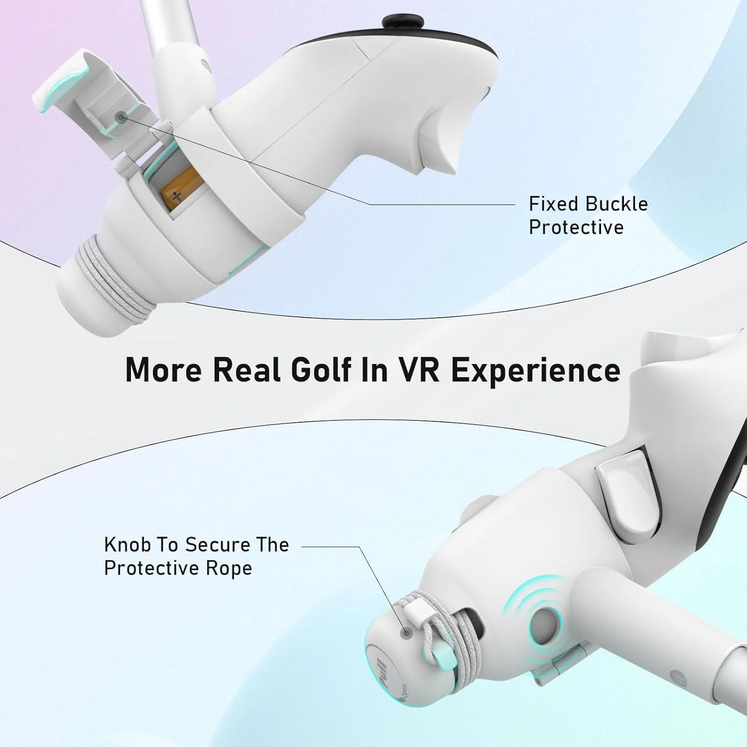 VR Golf Club Attachment Compatible with Meta/Oculus Quest 3，Golf Club Handle Accessory for Golf +/Golf plus (Only for Right Controller)