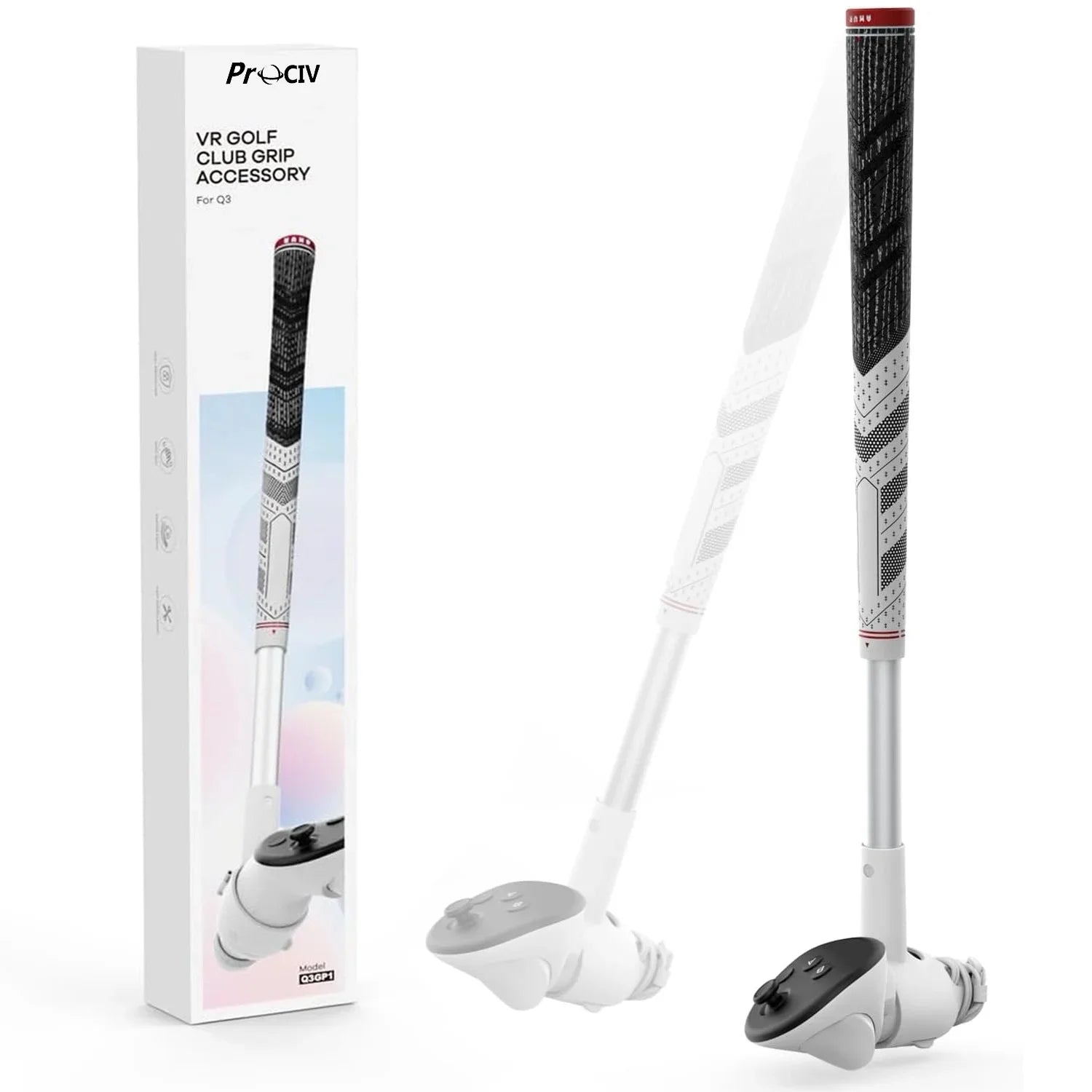 VR Golf Club Attachment Compatible with Meta/Oculus Quest 3，Golf Club Handle Accessory for Golf +/Golf plus (Only for Right Controller)