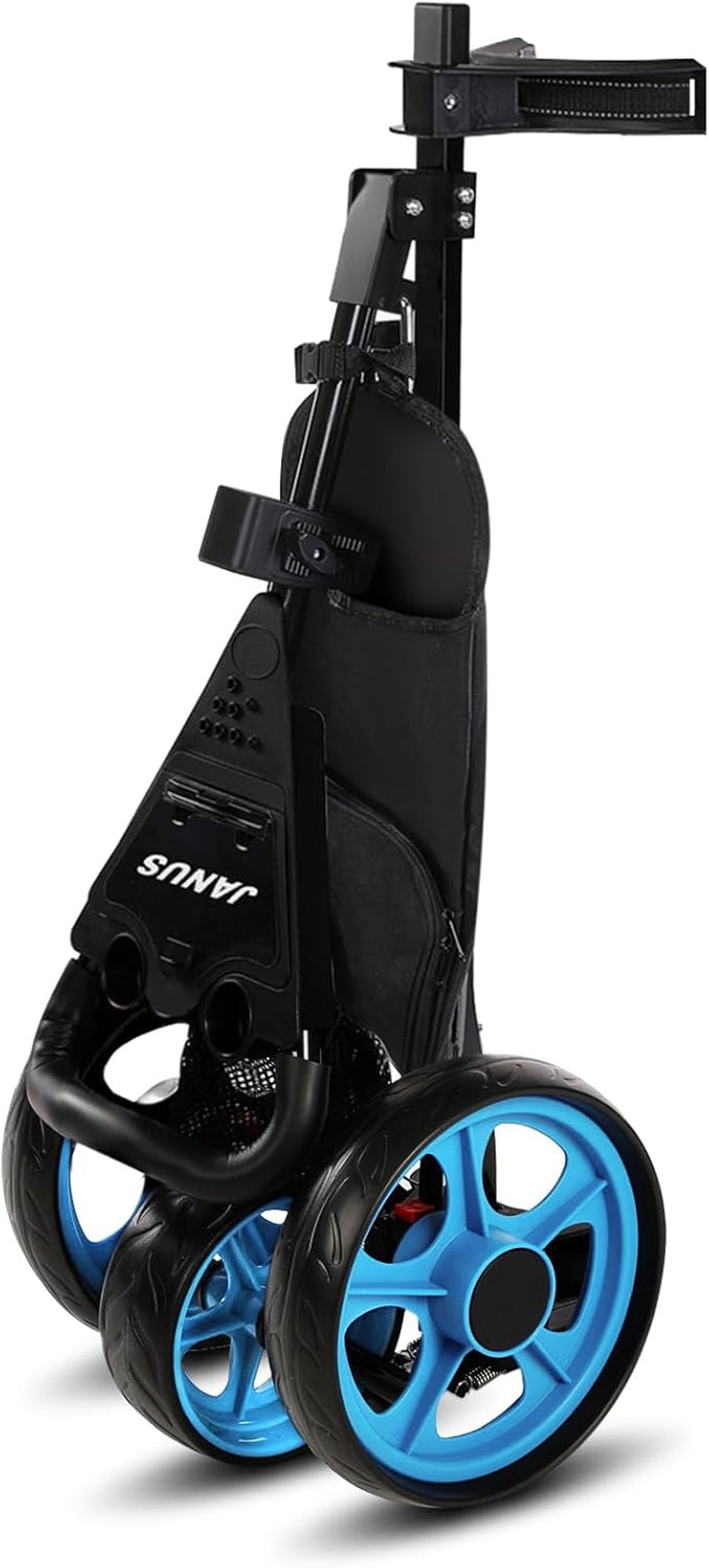 Golf Cart, Foldable Golf Push Cart, Golf Bag Cart, Fits Golf Stand Bag and Golf Cart Bags, Golf Caddy Cart with Optional Large Wing or Small Wing, Includes Ice Bag