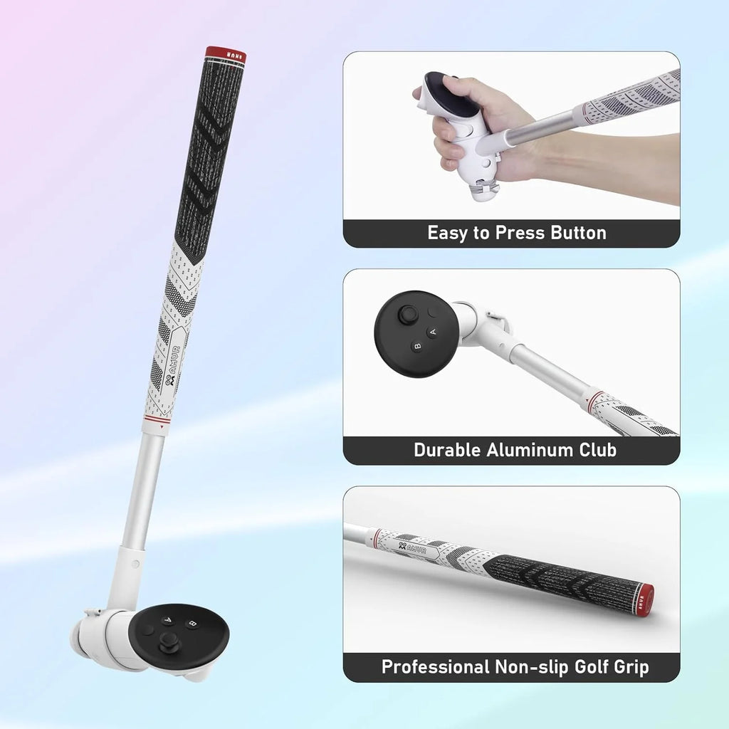 VR Golf Club Attachment Compatible with Meta/Oculus Quest 3，Golf Club Handle Accessory for Golf +/Golf plus (Only for Right Controller)